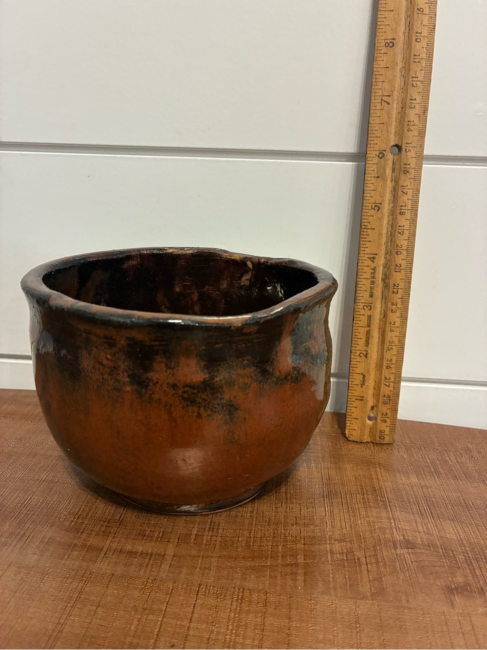 Handcrafted Brown pottery bowl - Rustic Home Art